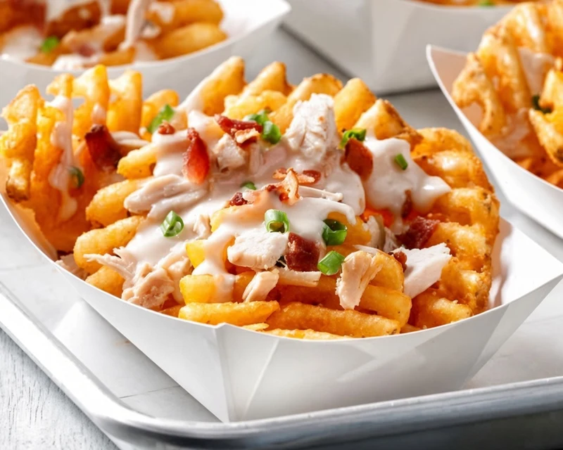 Loaded Chicken with Fries from Peak & Flame Pizza Express in Cranston, Calgary